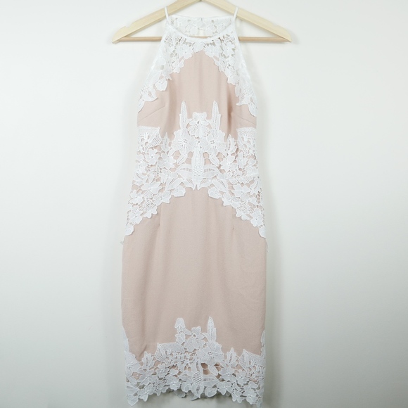 asos lace bodycon dress ASOS Design - Scallop Embroidered Lace Midi Dress - Women - Polyester/Nylon